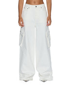 Womens Baggy Jean Cargo Ecru Baggy Denim Jeans - Beige