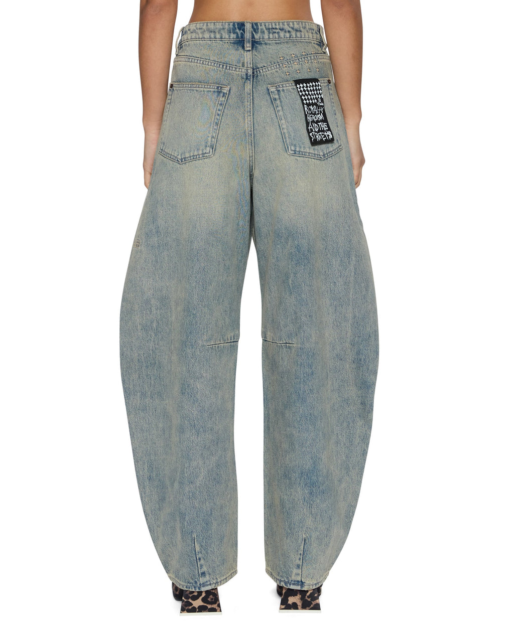 Womens Barrel Jean Folk Barrel Leg Denim Jeans - Denim