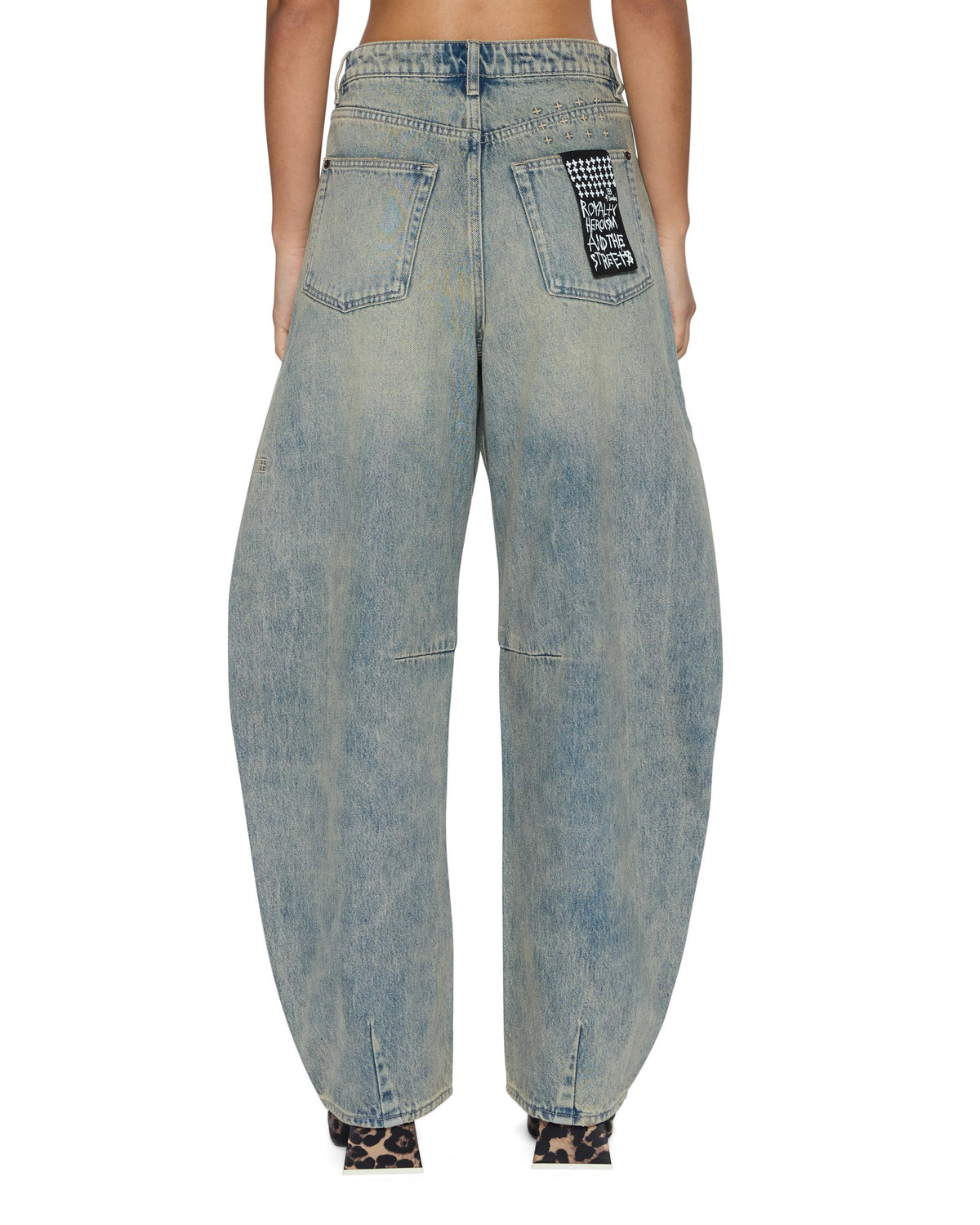 Womens Barrel Jean Folk Barrel Leg Denim Jeans - Denim