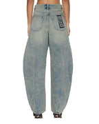 Womens Barrel Jean Folk Barrel Leg Denim Jeans - Denim