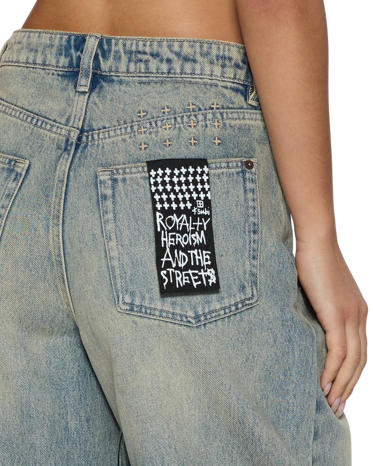 Womens Barrel Jean Folk Barrel Leg Denim Jeans - Denim