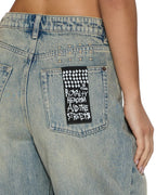 Womens Barrel Jean Folk Barrel Leg Denim Jeans - Denim