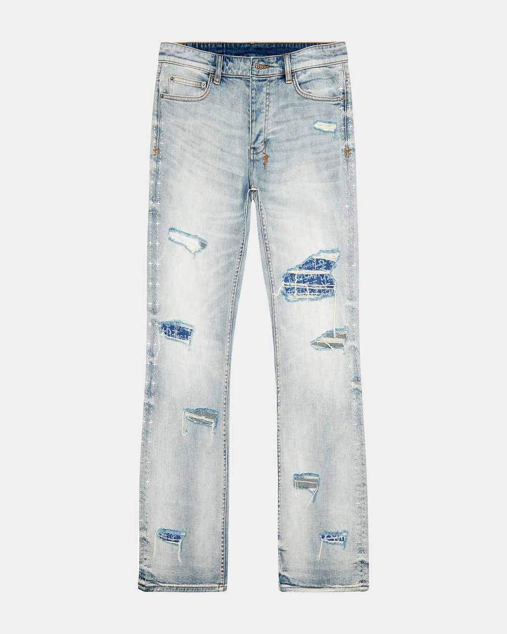 Mens Bronko Dyanamite Metal Bootcut Denim Jeans - Denim
