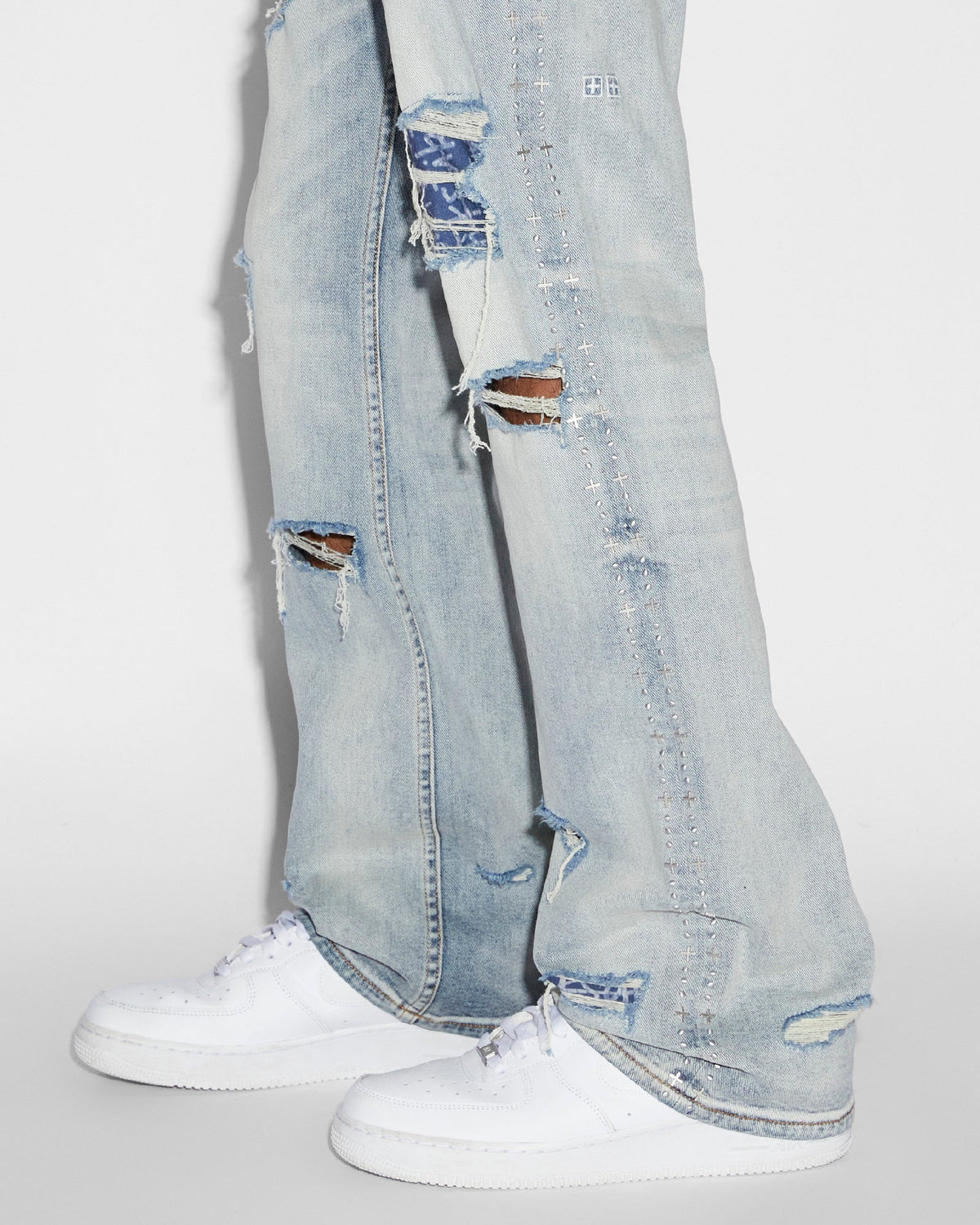 Mens Bronko Dyanamite Metal Bootcut Denim Jeans - Denim