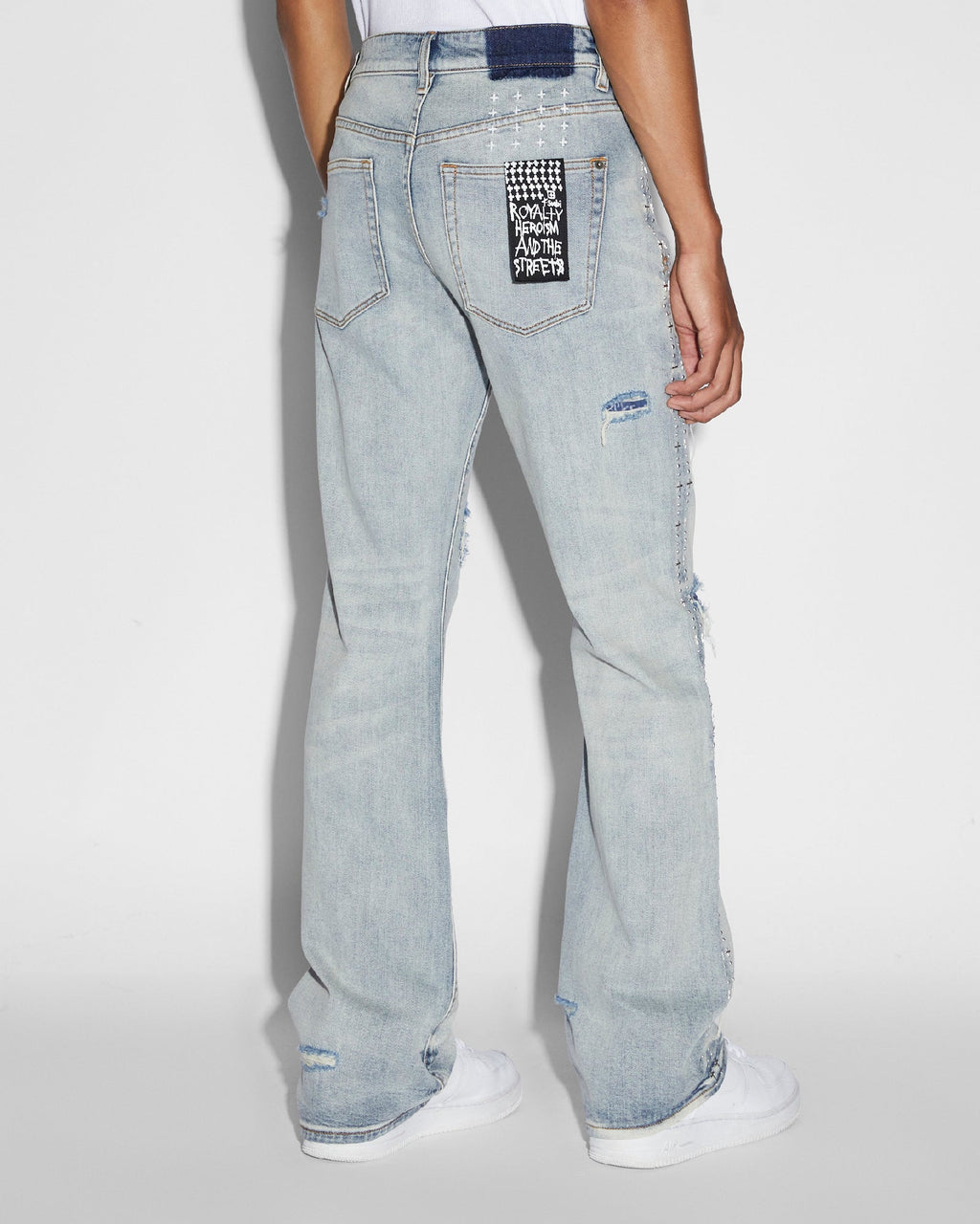 Mens Bronko Dyanamite Metal Bootcut Denim Jeans - Denim