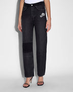 Womens Brooklyn Jean Destiny Noir Straight Denim Jeans - Black