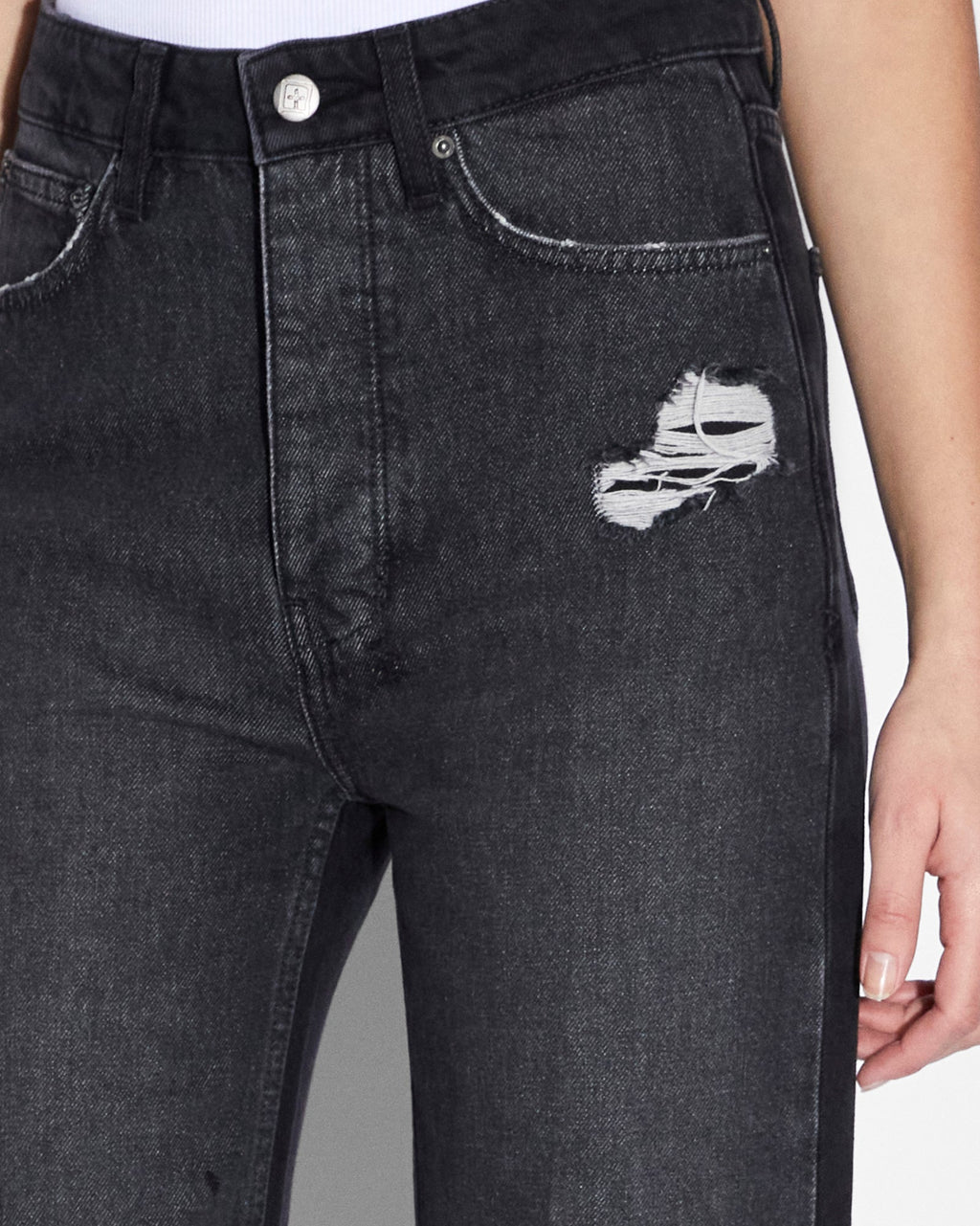 Womens Brooklyn Jean Destiny Noir Straight Denim Jeans - Black