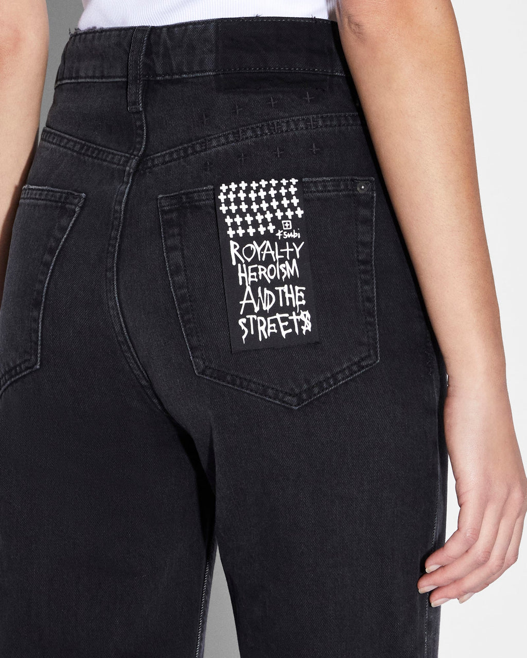 Womens Brooklyn Jean Destiny Noir Straight Denim Jeans - Black