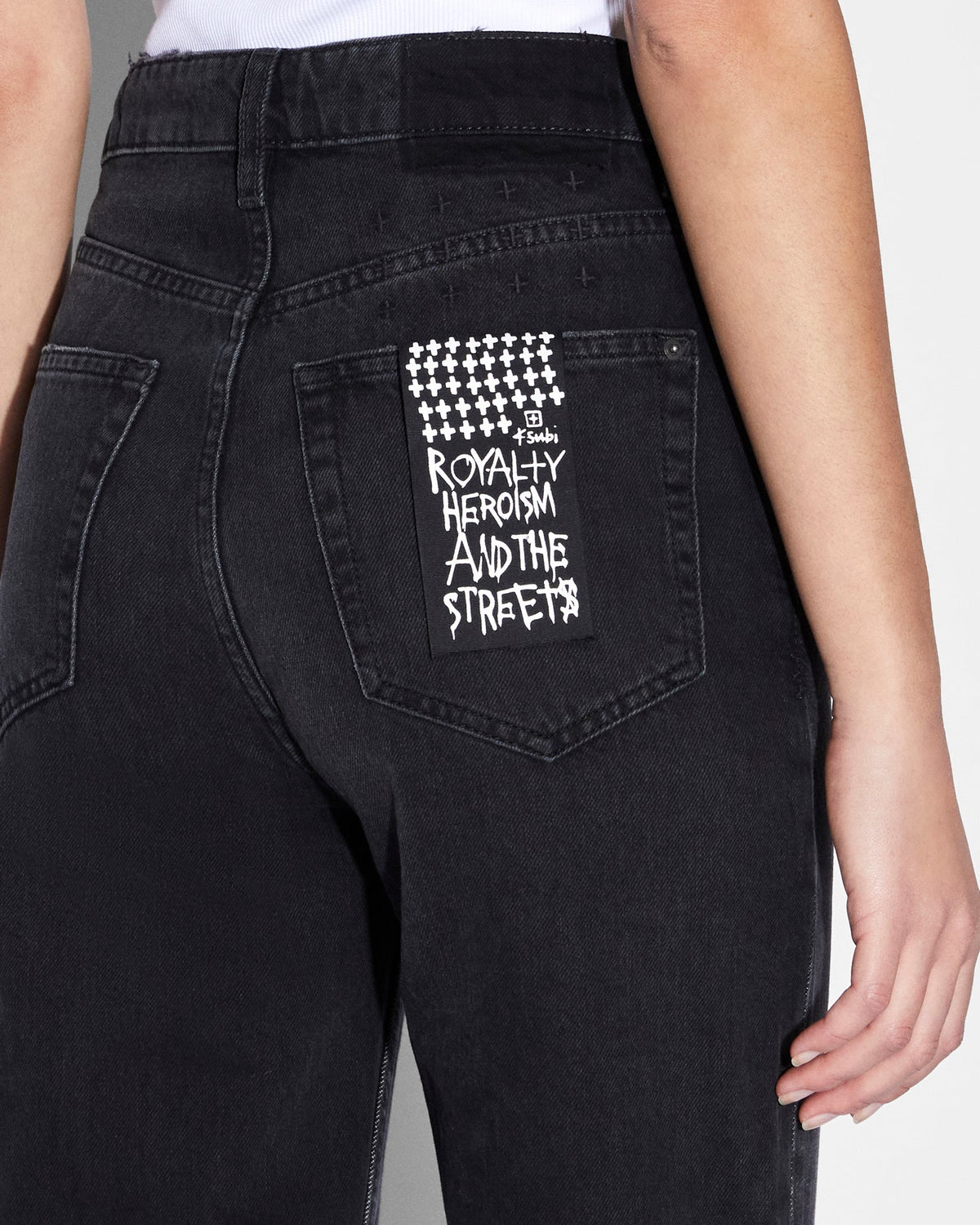 Womens Brooklyn Jean Destiny Noir Straight Denim Jeans - Black