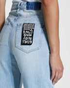 Womens Brooklyn Jean Sense Sliced Straight Denim Jeans - Denim