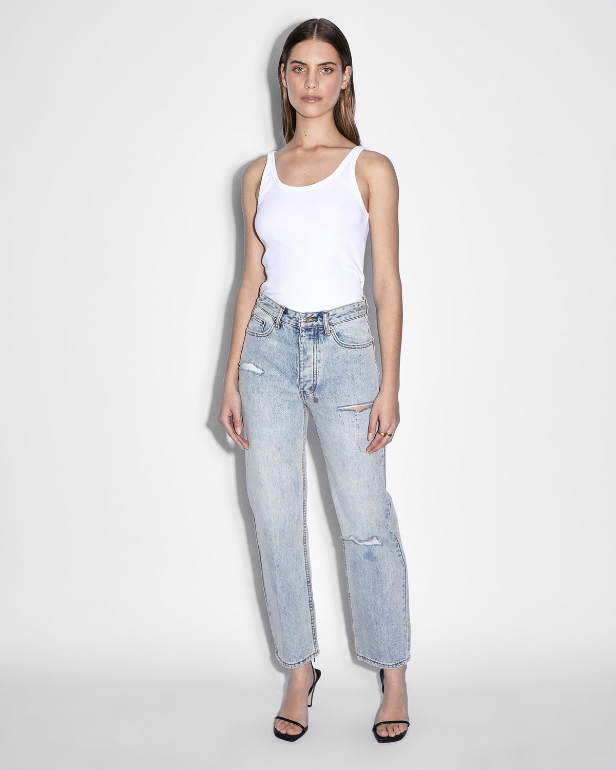 Womens Brooklyn Jean Skream Trashed Straight Denim Jeans - Denim
