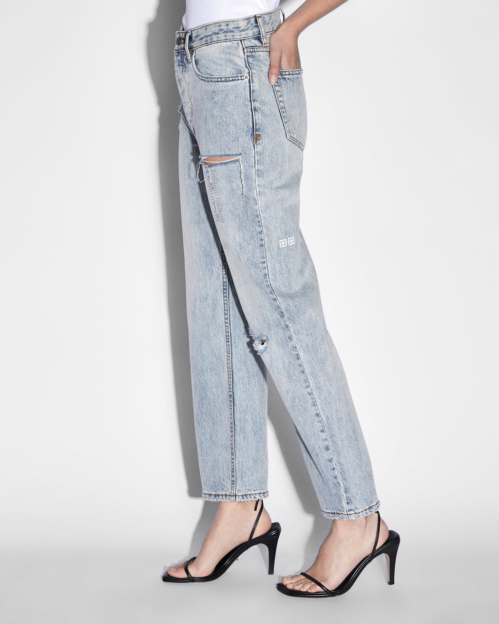Womens Brooklyn Jean Skream Trashed Straight Denim Jeans - Denim