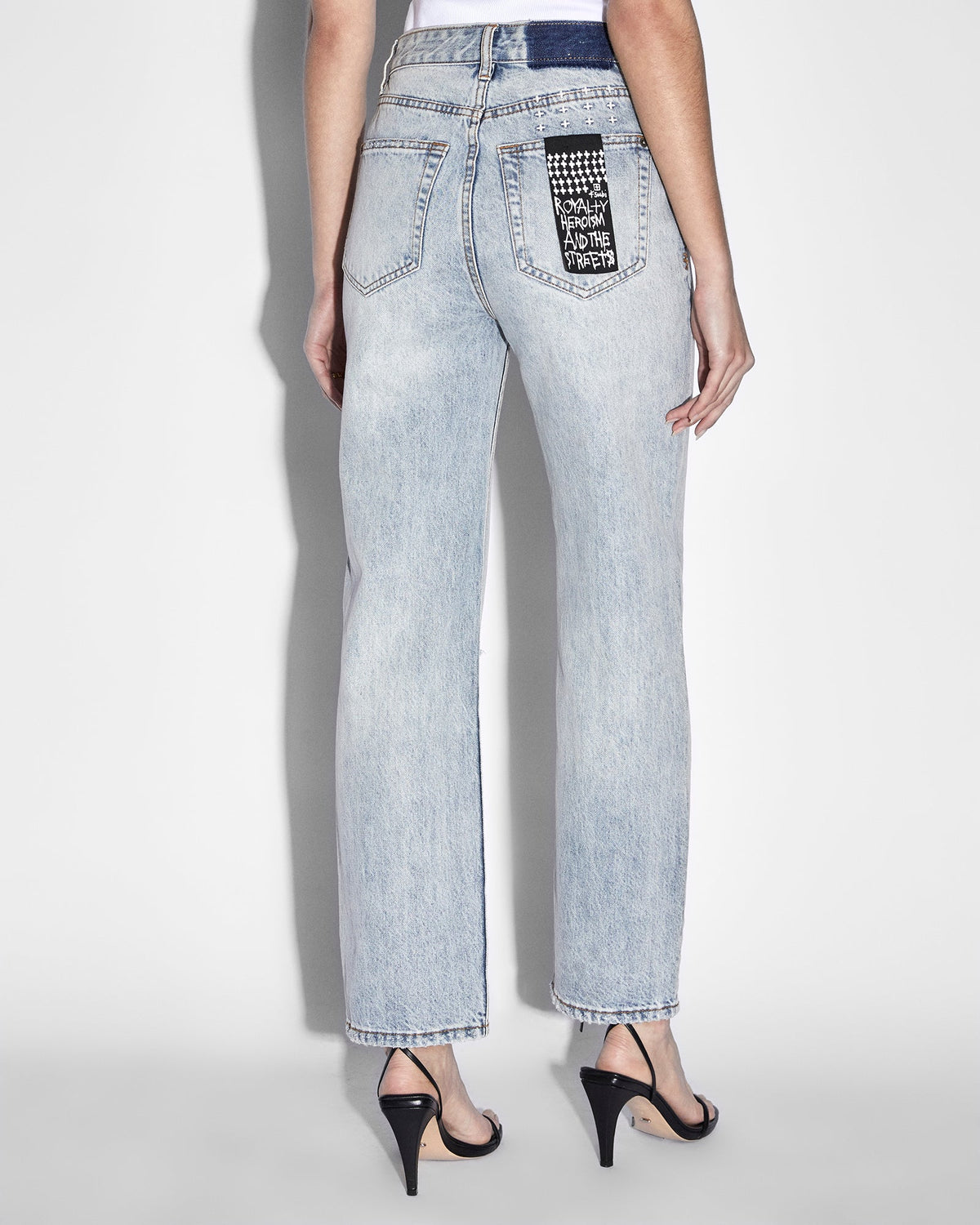 Womens Brooklyn Jean Skream Trashed Straight Denim Jeans - Denim