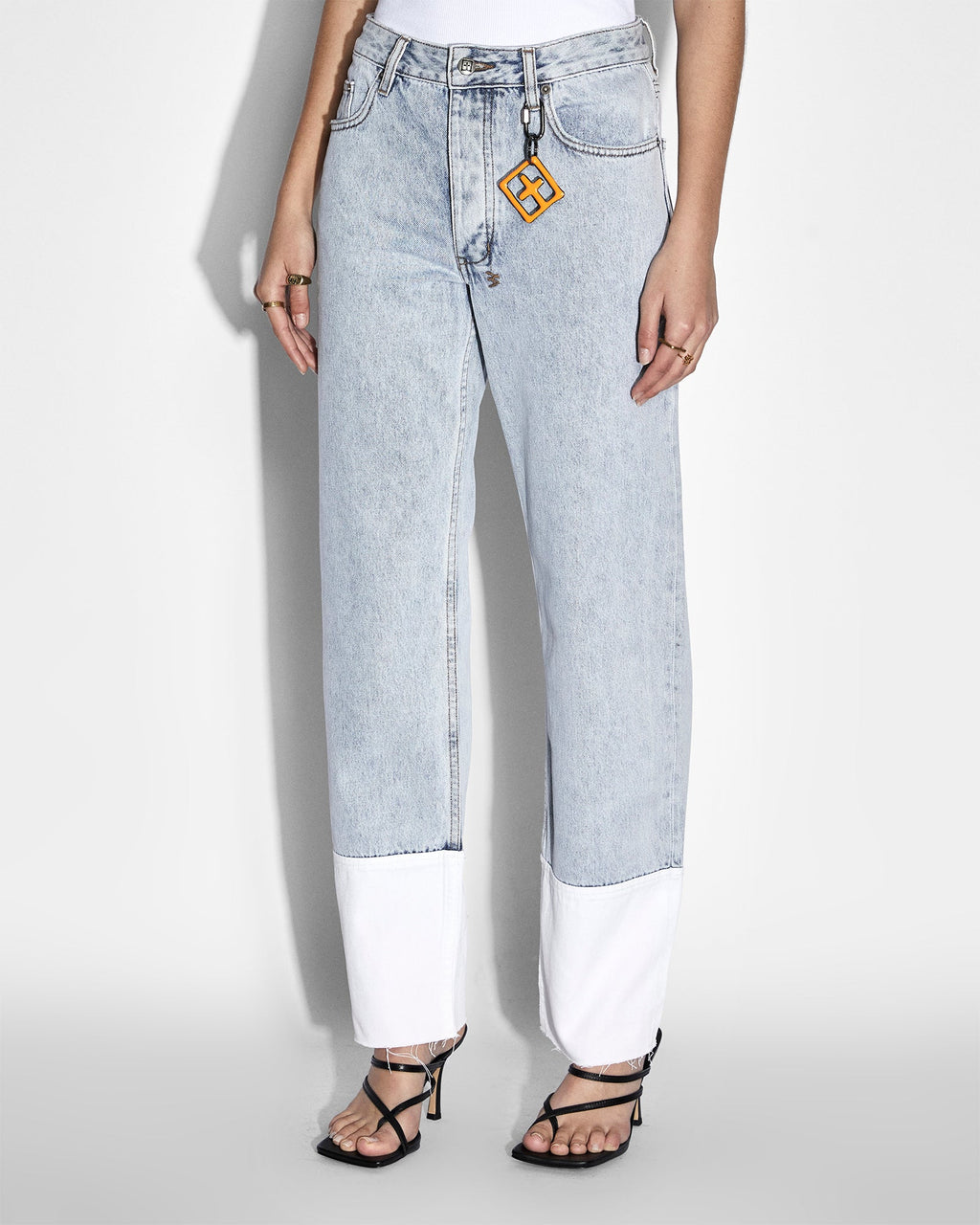 Womens Brooklyn Jean Muse Cuffed Straight Denim Jeans - Denim