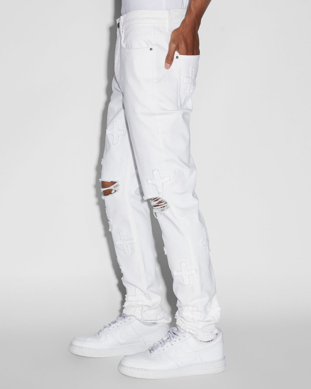 Mens Chitch Arktik Kraftwerk Slim Denim Jeans - White