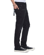 Mens Chitch Boneyard Black Slim Denim Jeans - Black