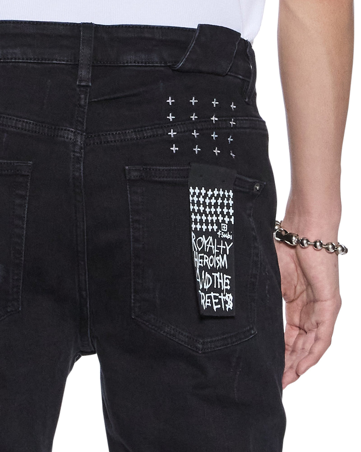 Mens Chitch Boneyard Black Slim Denim Jeans - Black