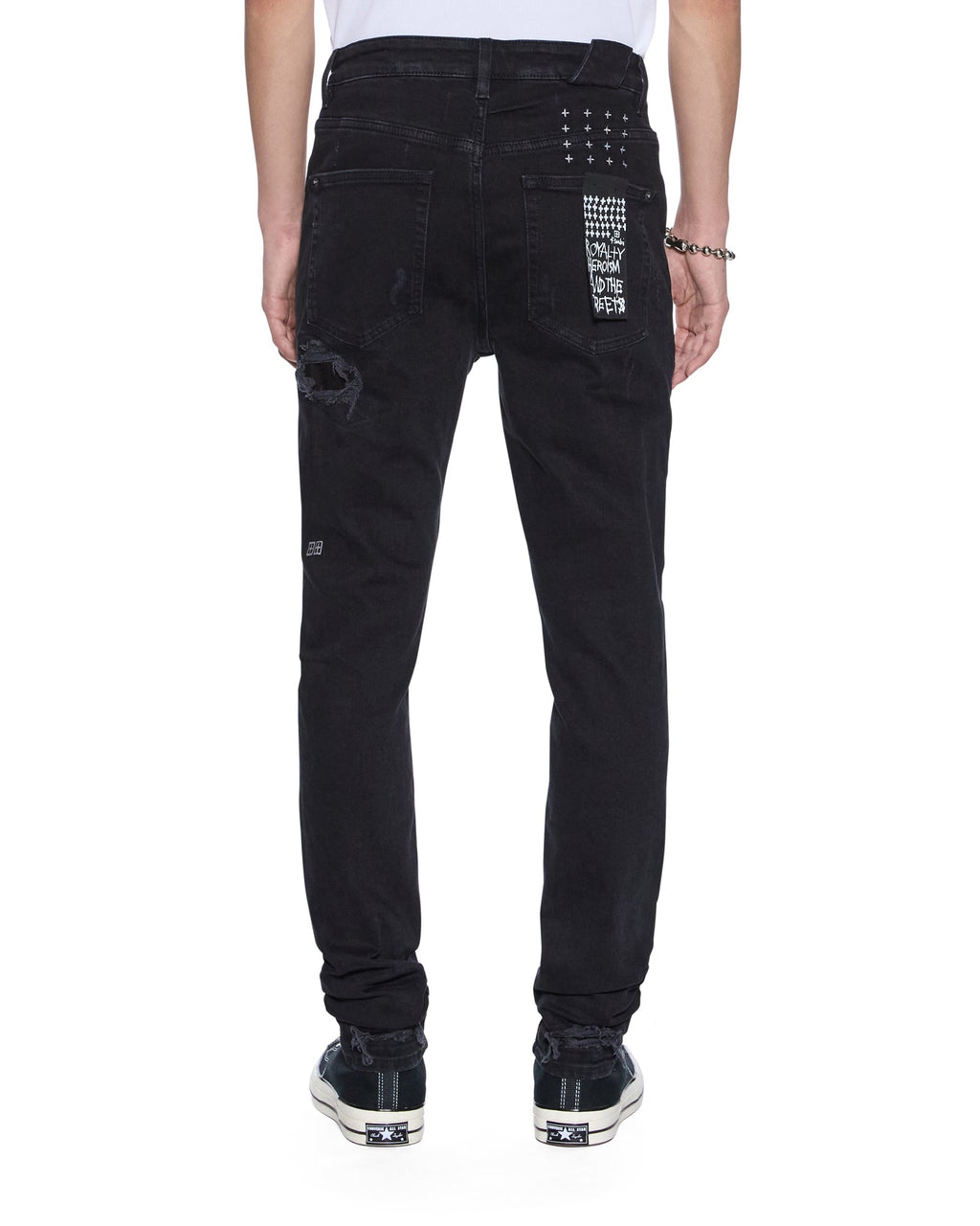 Mens Chitch Boneyard Black Slim Denim Jeans - Black