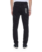 Mens Chitch Boneyard Black Slim Denim Jeans - Black