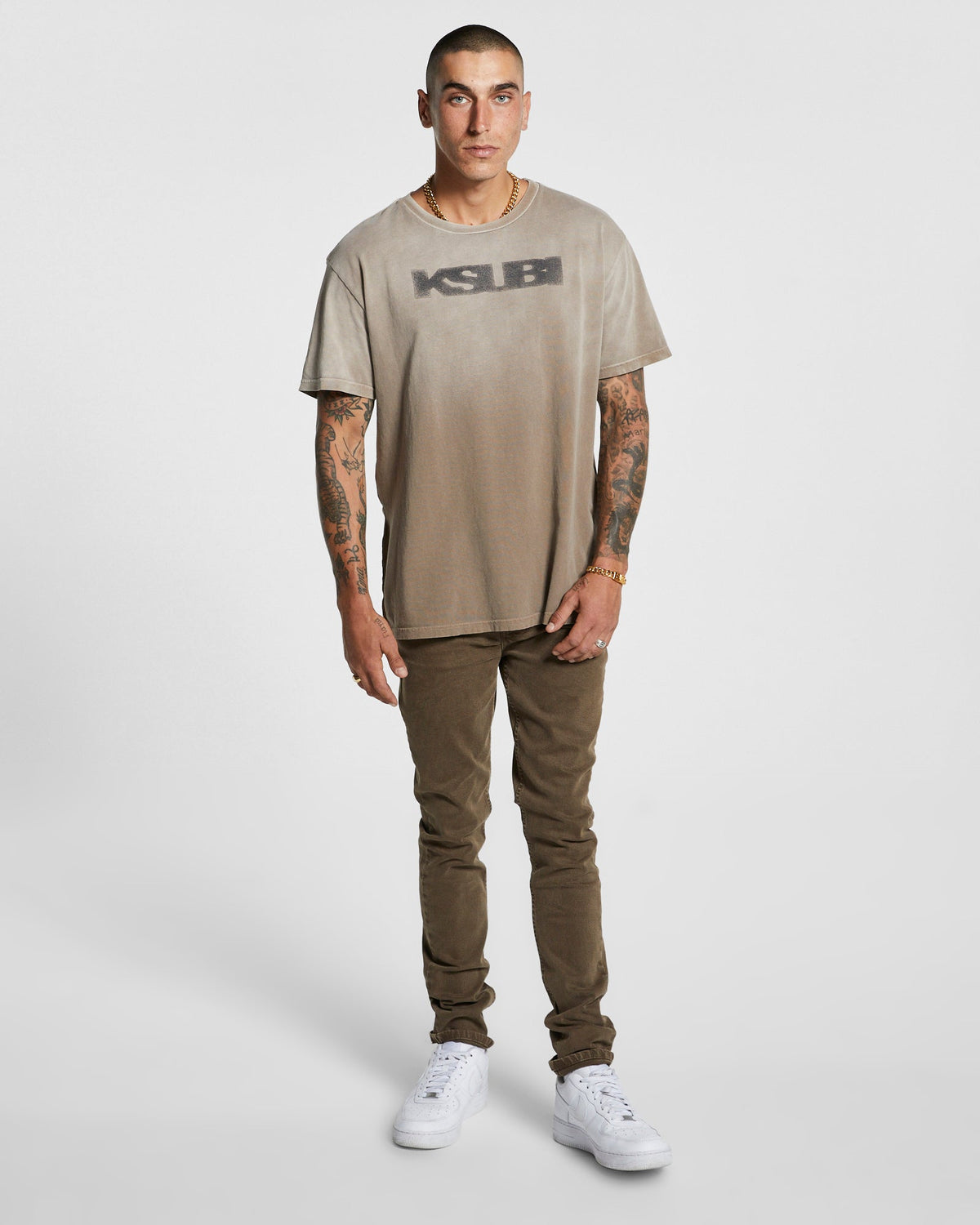 Mens Chitch Clay Slim Denim Jeans - Brown