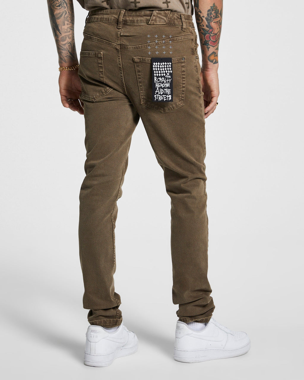 Mens Chitch Clay Slim Denim Jeans - Brown