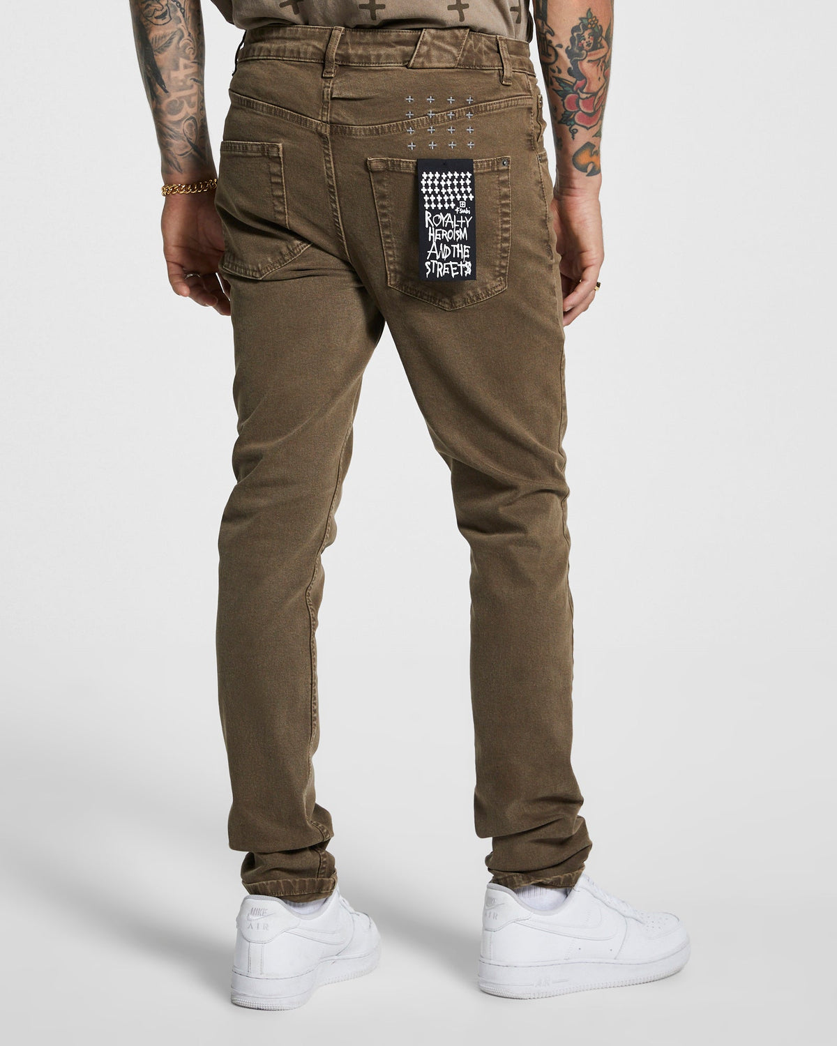 Mens Chitch Clay Slim Denim Jeans - Brown