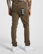 Mens Chitch Clay Slim Denim Jeans - Brown