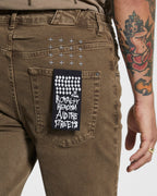 Mens Chitch Clay Slim Denim Jeans - Brown