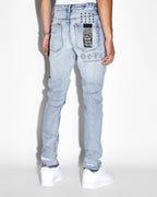 Mens Chitch Enjoy Trashed Slim Denim Jeans - Denim