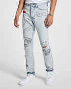 Mens Chitch Flyer Trashed Slim Denim Jeans - Denim