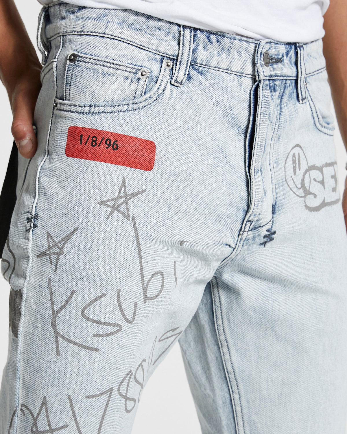 Mens Chitch Flyer Trashed Slim Denim Jeans - Denim