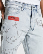 Mens Chitch Flyer Trashed Slim Denim Jeans - Denim
