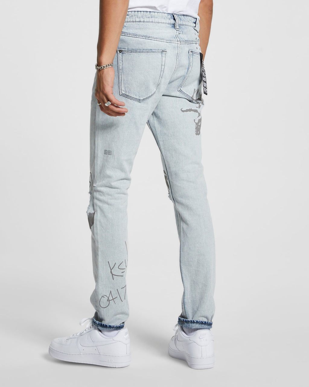 Mens Chitch Flyer Trashed Slim Denim Jeans - Denim