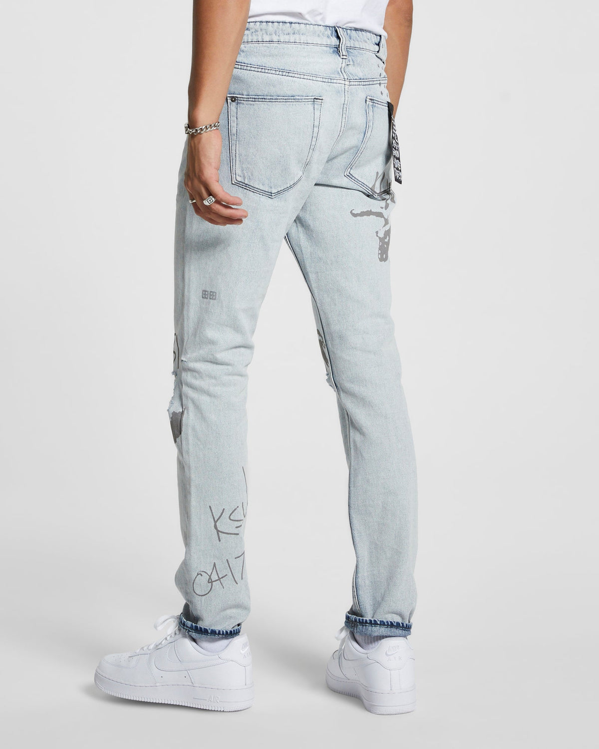 Mens Chitch Flyer Trashed Slim Denim Jeans - Denim