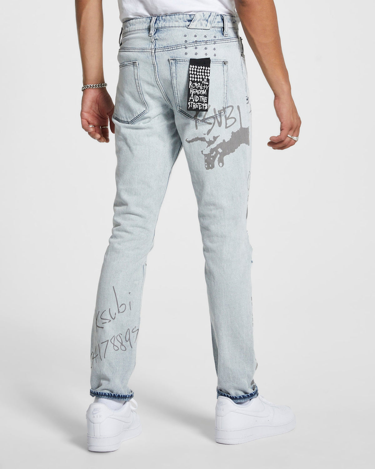 Mens Chitch Flyer Trashed Slim Denim Jeans - Denim