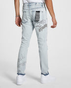 Mens Chitch Flyer Trashed Slim Denim Jeans - Denim