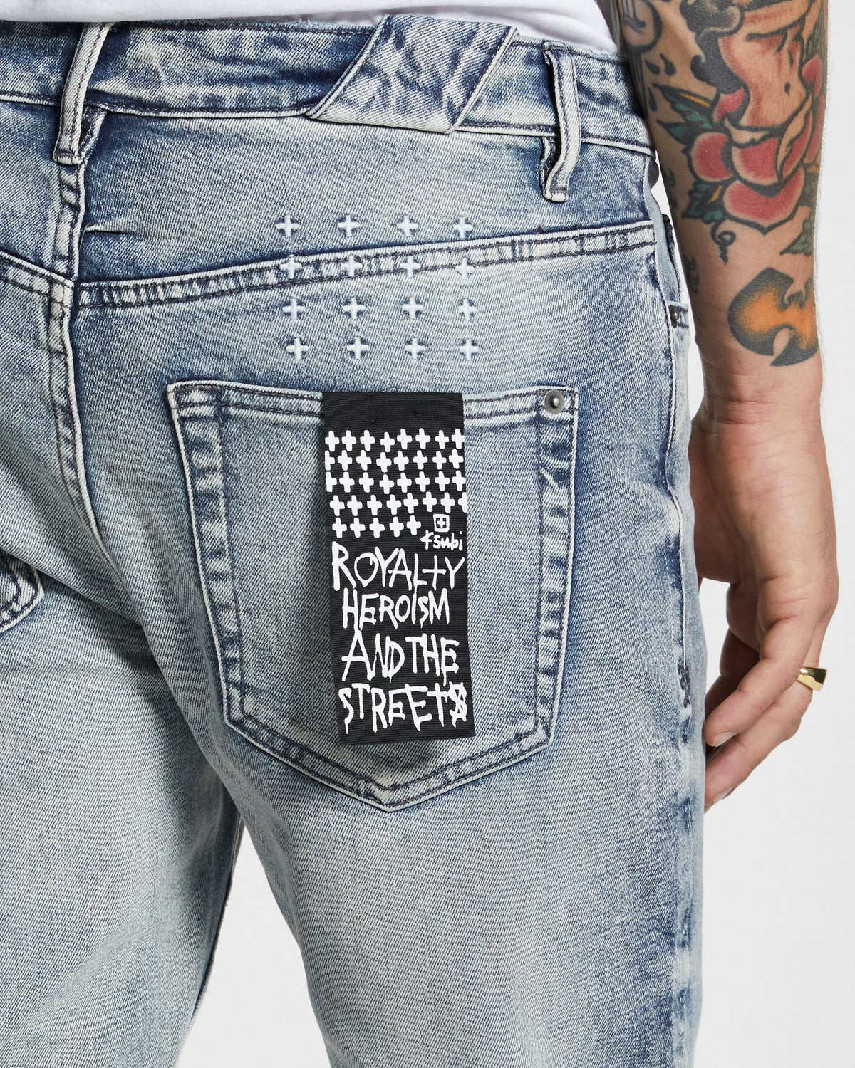 Mens Chitch Half Way Slim Denim Jeans - Denim