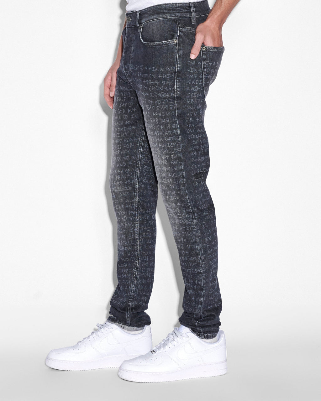 Mens Chitch Krete Sketchy Slim Denim Jeans - Grey