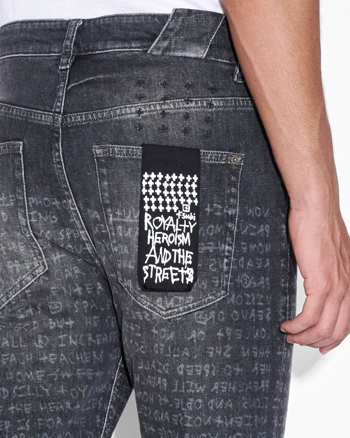 Mens Chitch Krete Sketchy Slim Denim Jeans - Grey