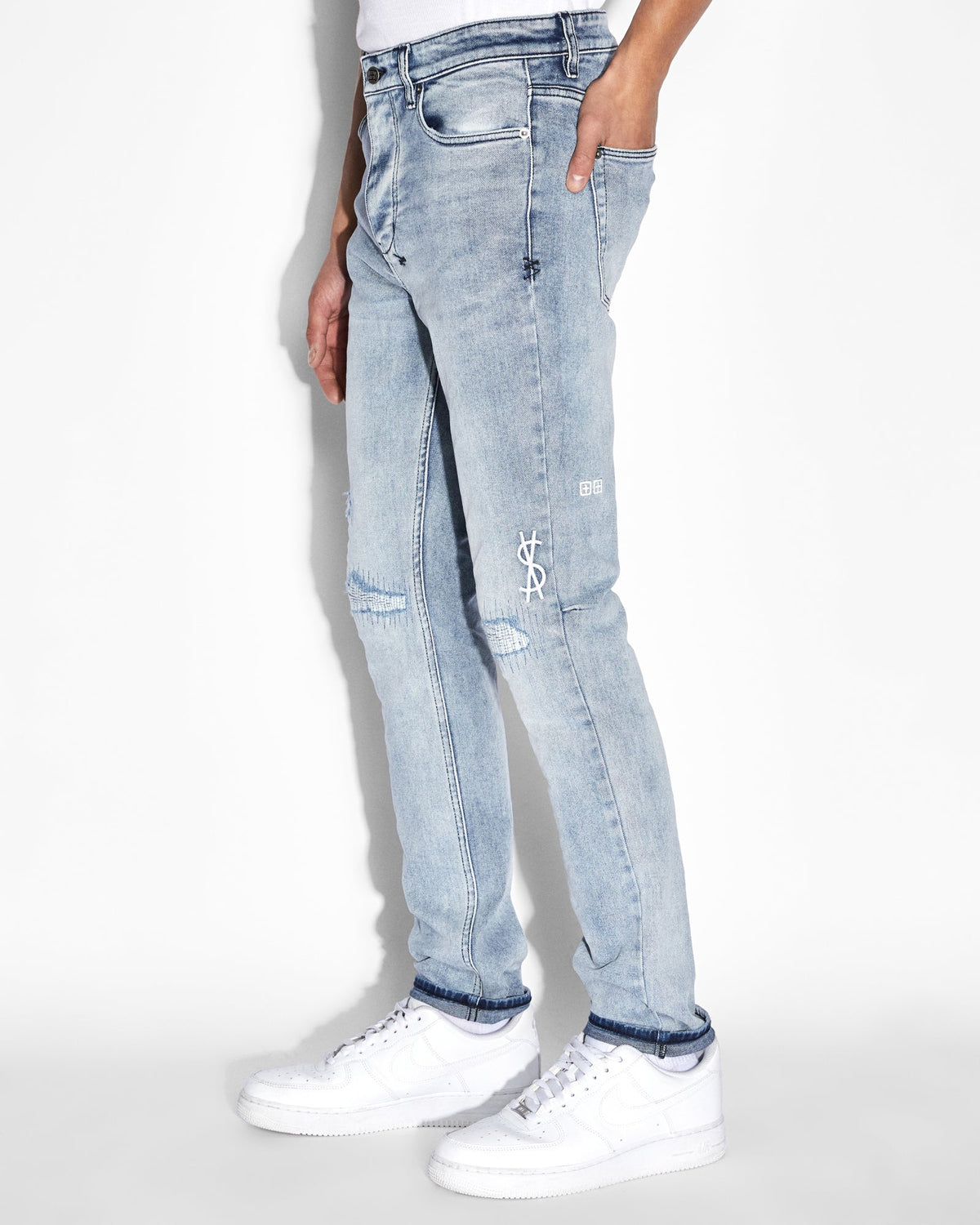 Mens Chitch Philly Dollar Slim Denim Jeans - Denim