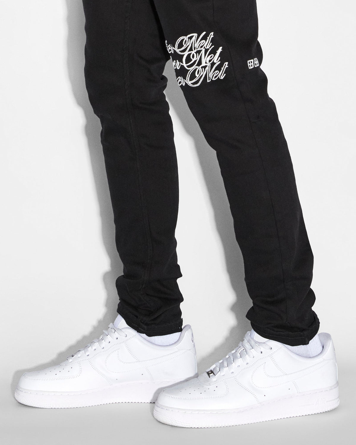 Mens Chitch Scripted Slim Denim Jeans - Black