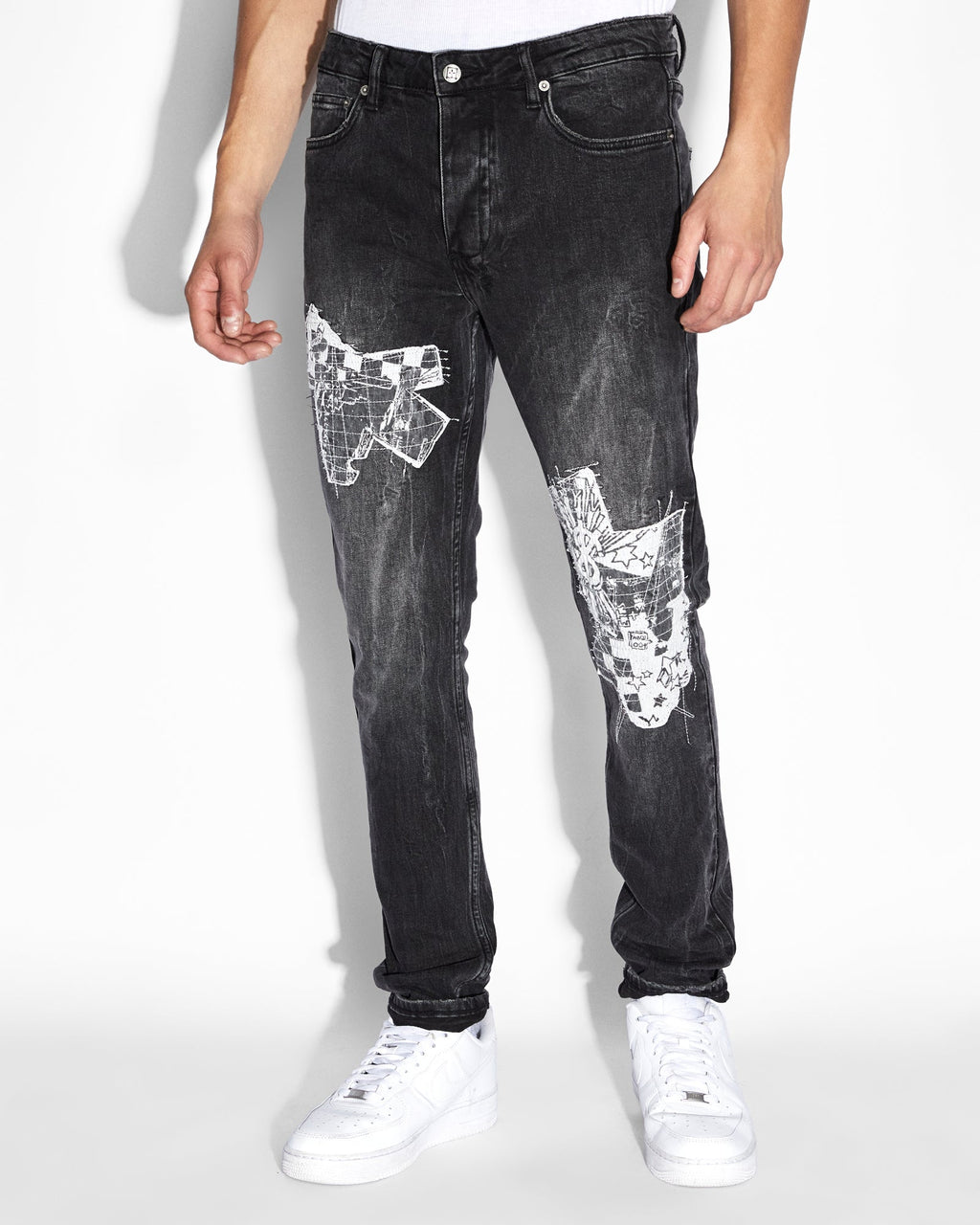 Mens Chitch Streets Slim Denim Jeans - Black