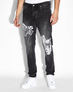 Mens Chitch Streets Slim Denim Jeans - Black