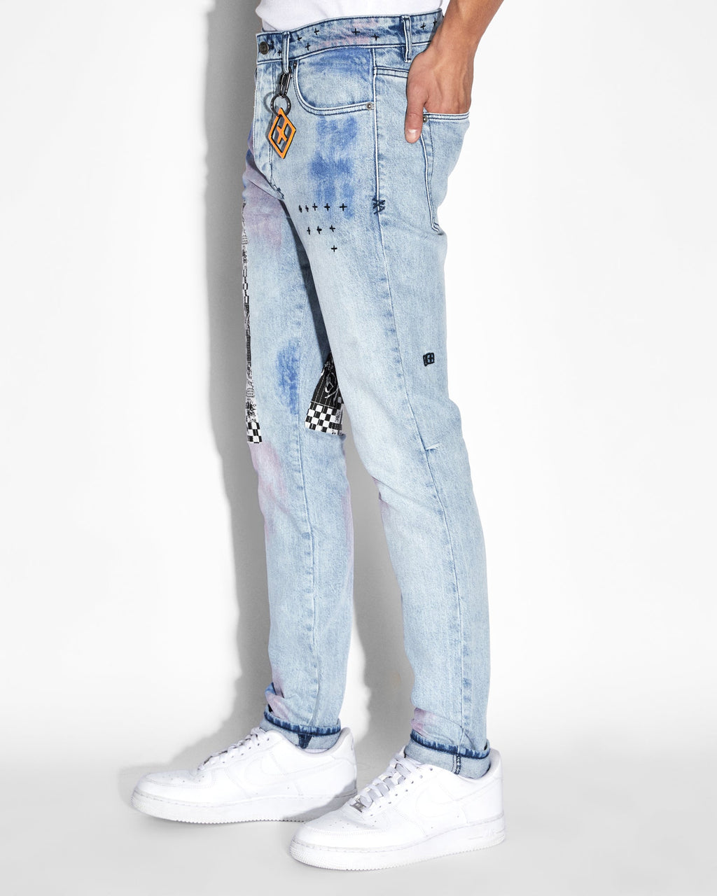 Mens Chitch The Streets Kolor Slim Denim Jeans - Denim