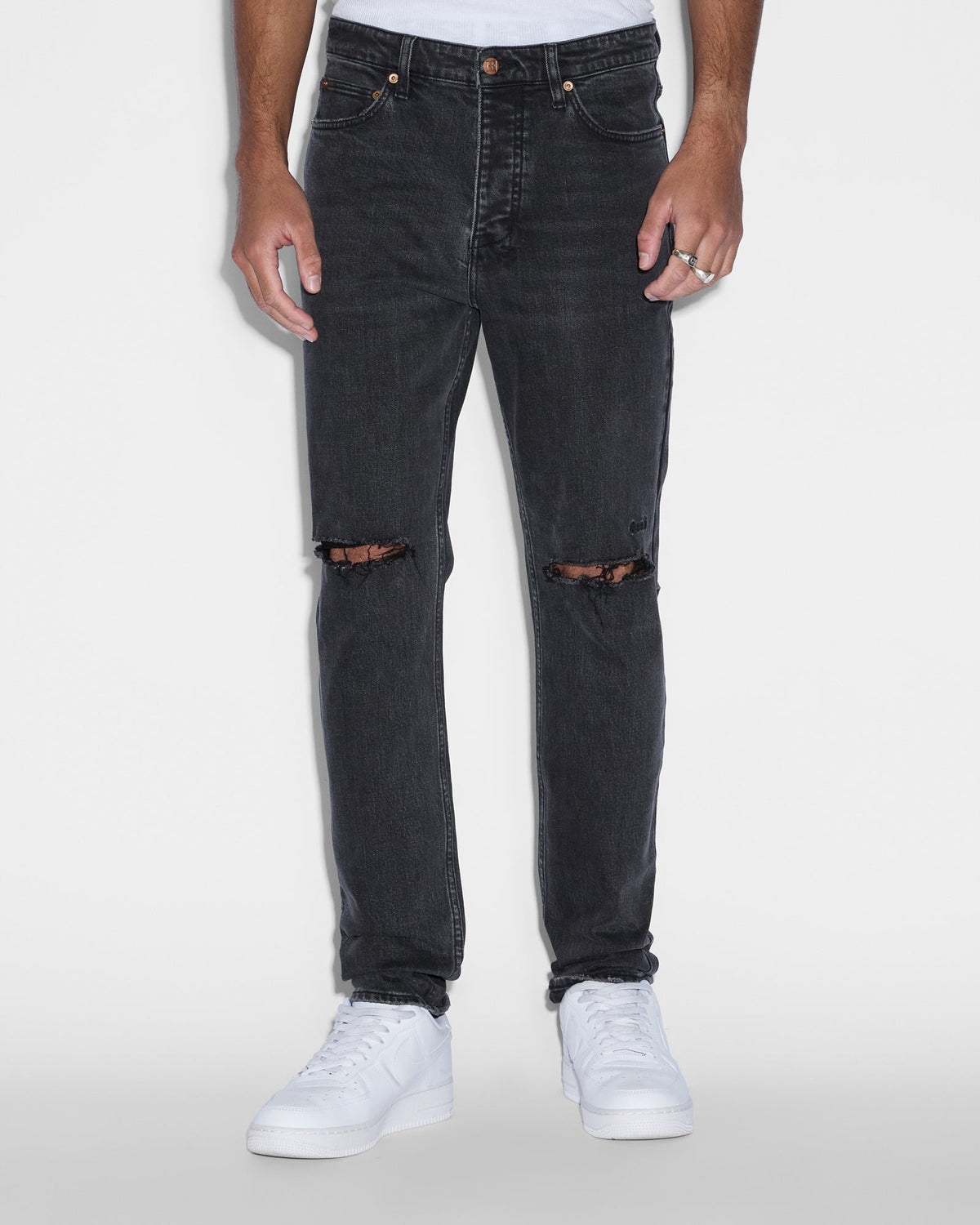 Mens Chitch All Hands Slim Denim Jeans - Black