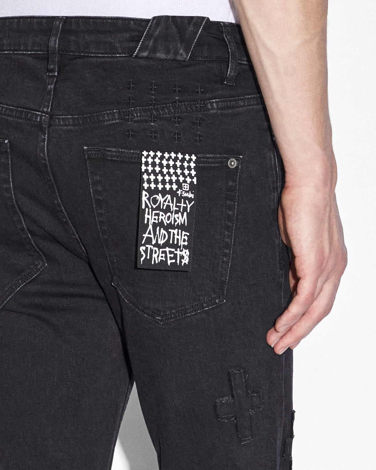 Mens Chitch Kraftwork Black Slim Denim Jeans - Black