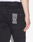 Mens Chitch Kraftwork Black Slim Denim Jeans - Black