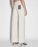 Womens Strider Dettached Jean Ecru Wide Denim Jeans - White