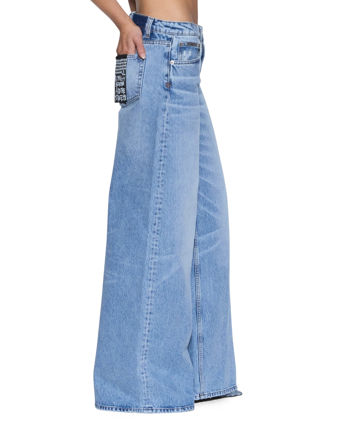 Womens Dropout Jean Mercer Blue Relaxed Denim Jeans - Denim