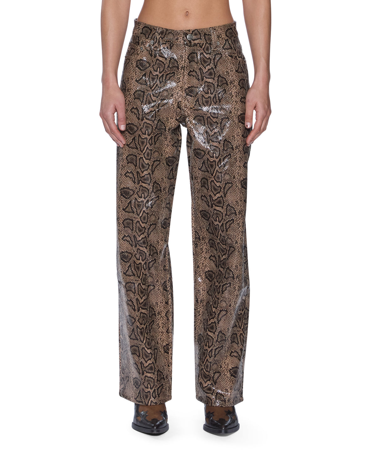 Womens Empire Pant Snakebite Straight Pants - Multi Colour